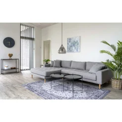 House Nordic Venezia er Couchtisch: Stahl und Glas Ø70xh40cm
