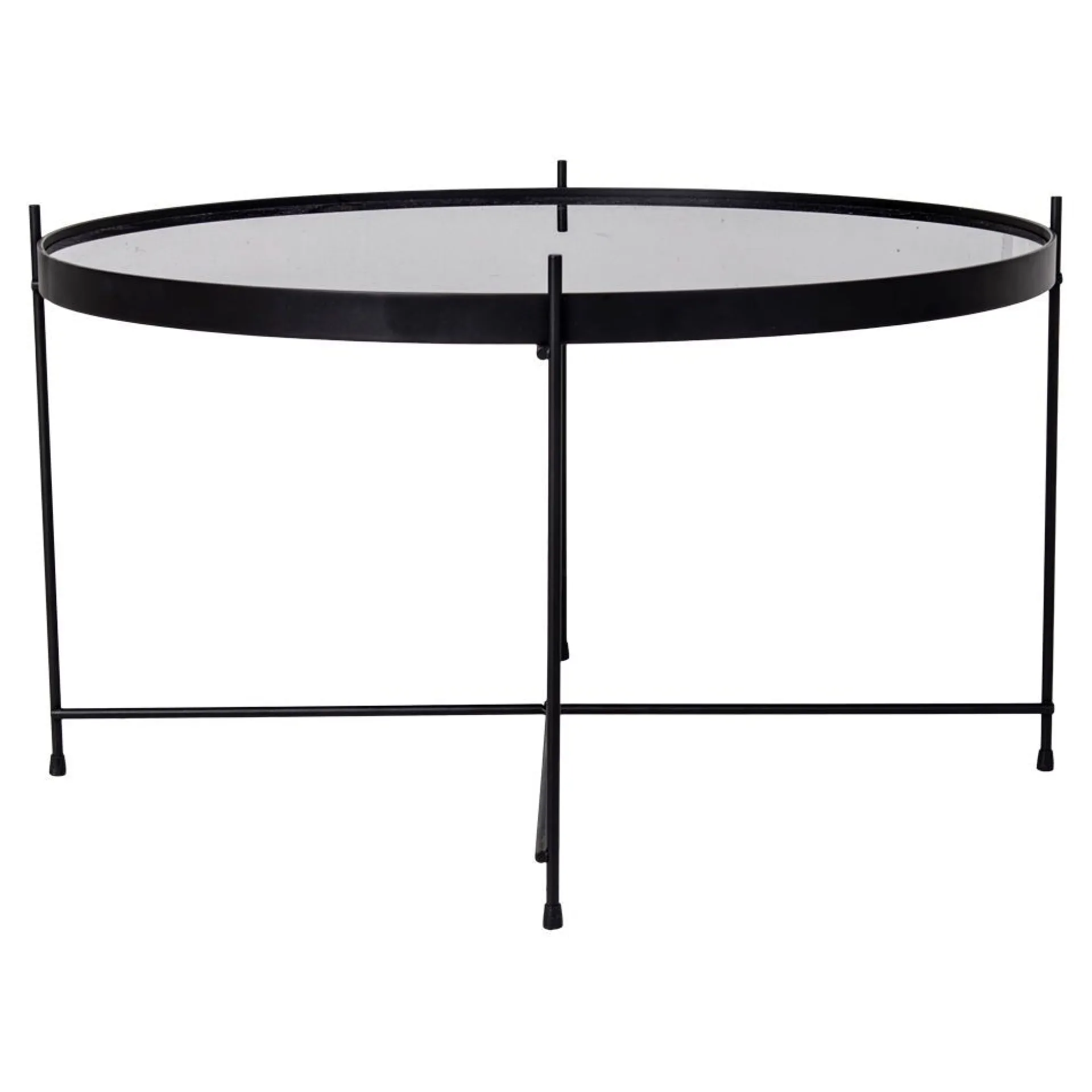 House Nordic Venezia er Couchtisch: Stahl und Glas Ø70xh40cm