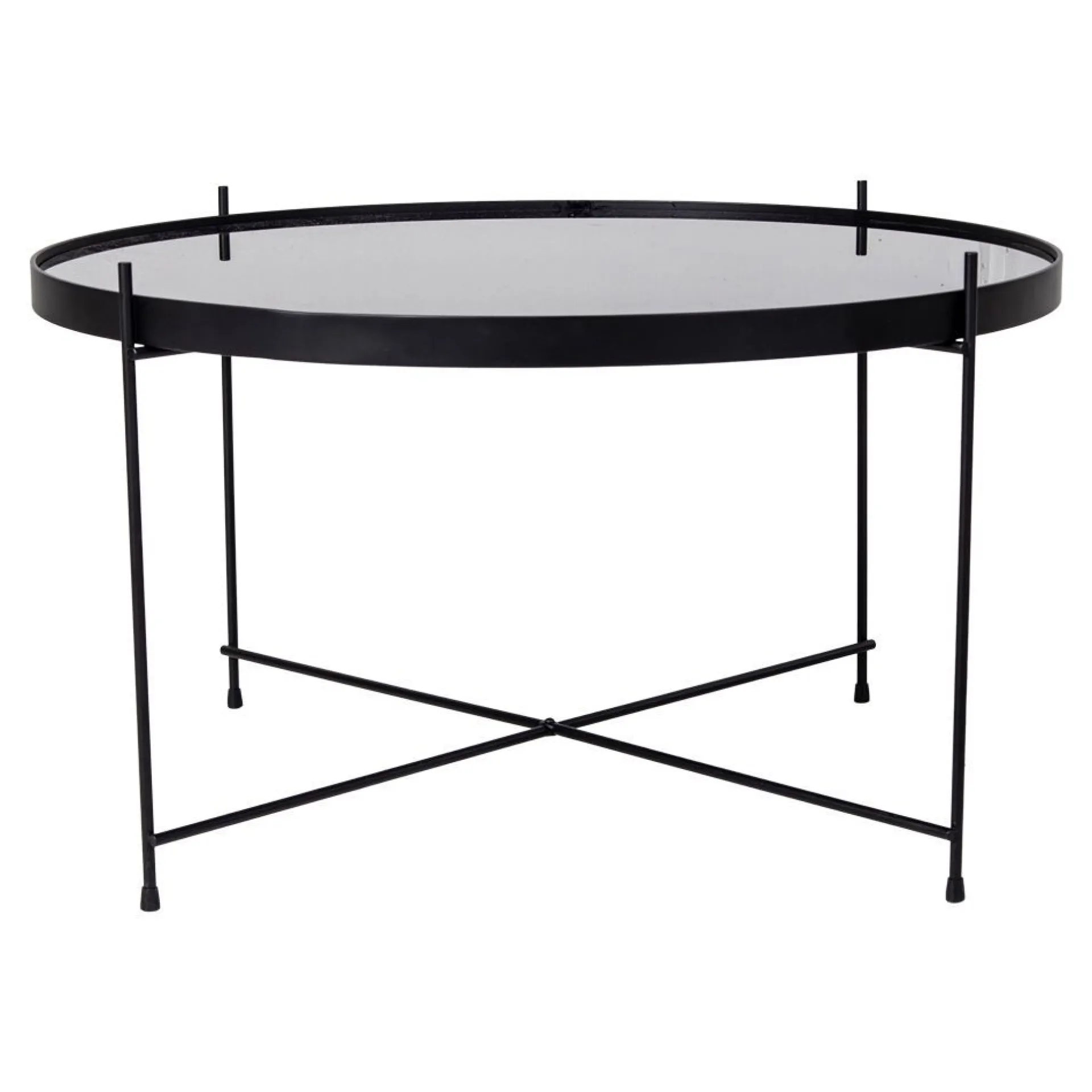 House Nordic Venezia er Couchtisch: Stahl und Glas Ø70xh40cm