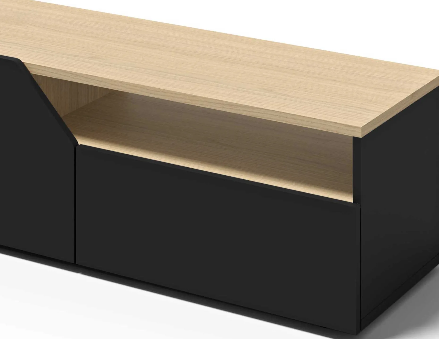 Verabelle TV-Schrank-schwarz/hell Eiche