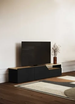 Verabelle TV-Schrank-schwarz/hell Eiche