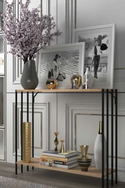 Emob Verona Sideboard | MELAMIN - METALL | Schwarz Atlantic Pine