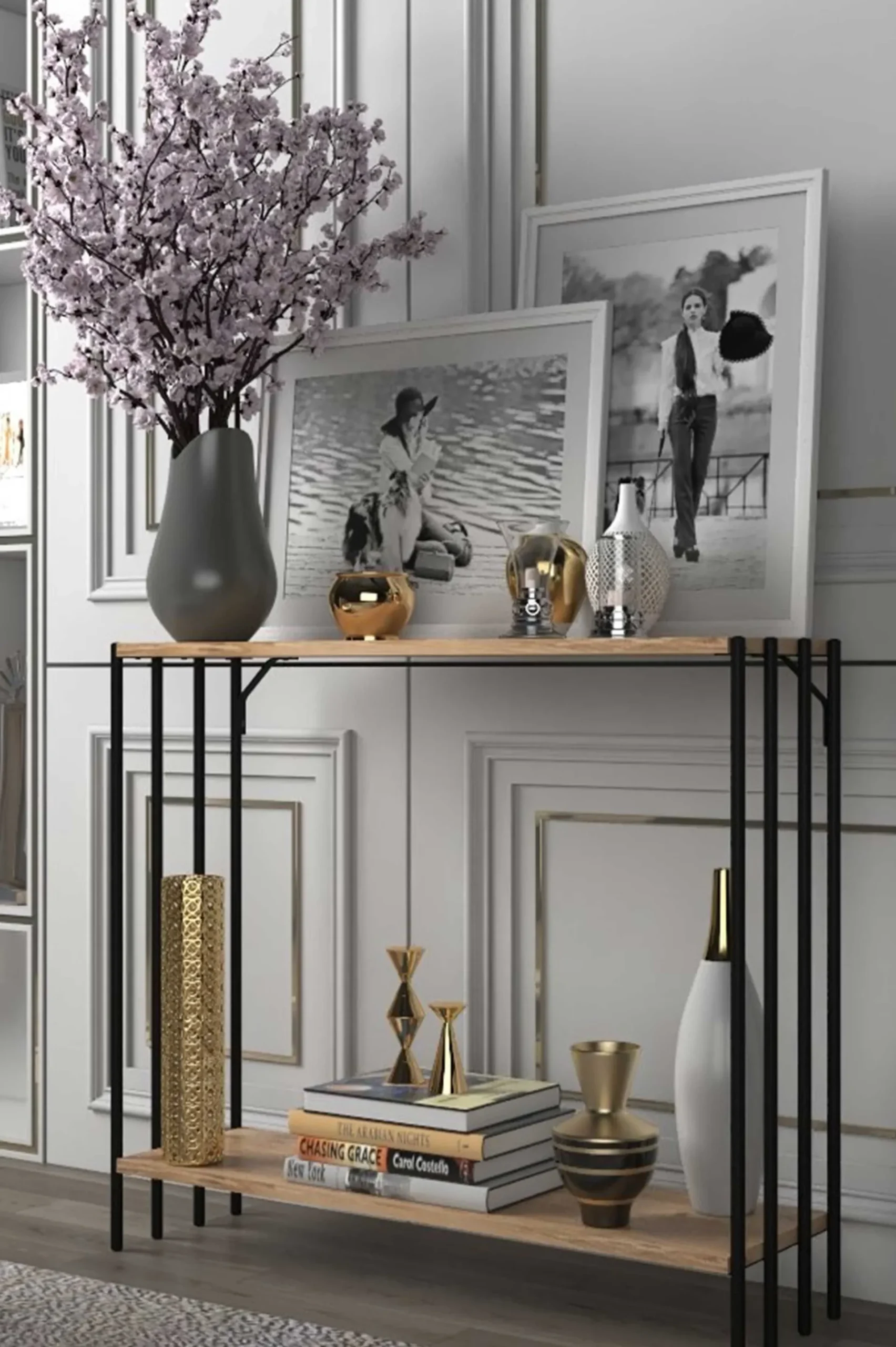 Emob Verona Sideboard | MELAMIN - METALL | Schwarz Atlantic Pine