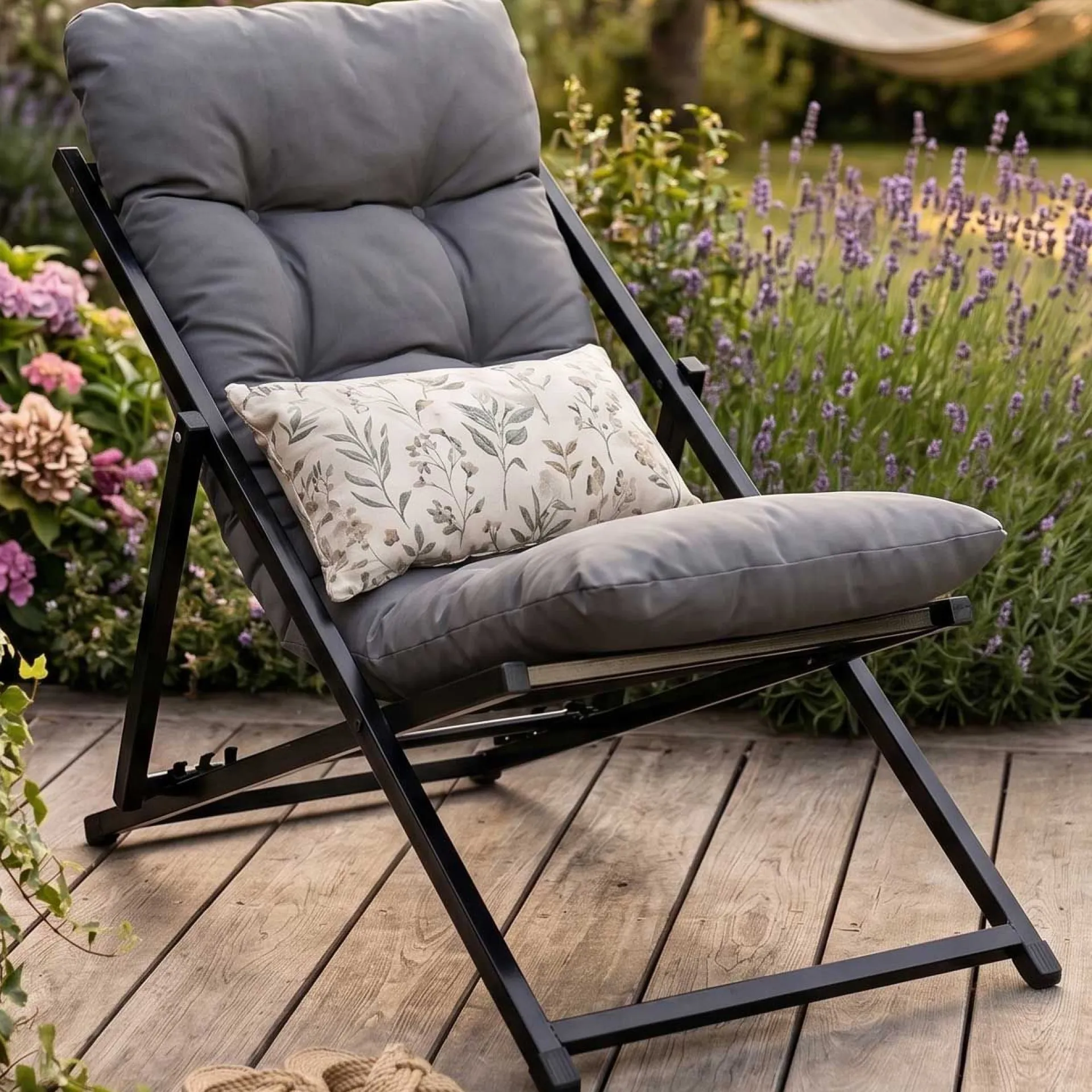 Emob Verstellbarer Gartenstuhl Atelier del Sofa - Metall und Polyester - dunkel