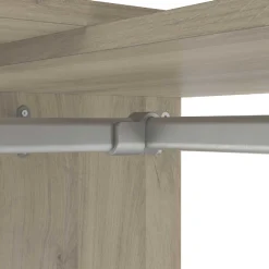 Verstellbarer Kleiderschrank Swift 3 Kleiderstangen, 3 Einlegeböden, 1 Schuhregal, 1 Hutablage und 3 Schubladen-Kronberger Eiche/Mattweiß