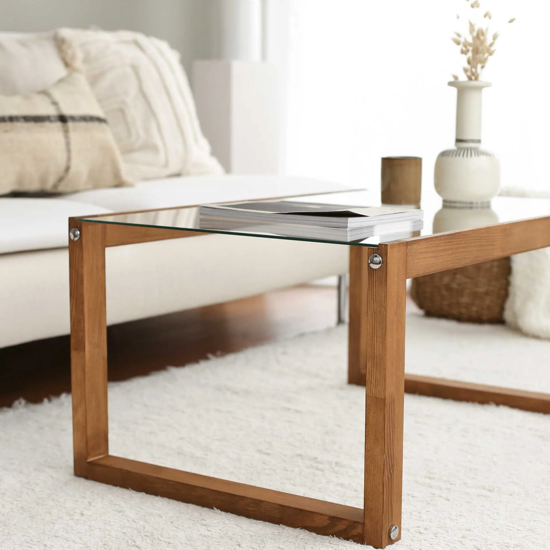 Emob Via Couchtisch | GEHÄRTETES GLAS | Holz