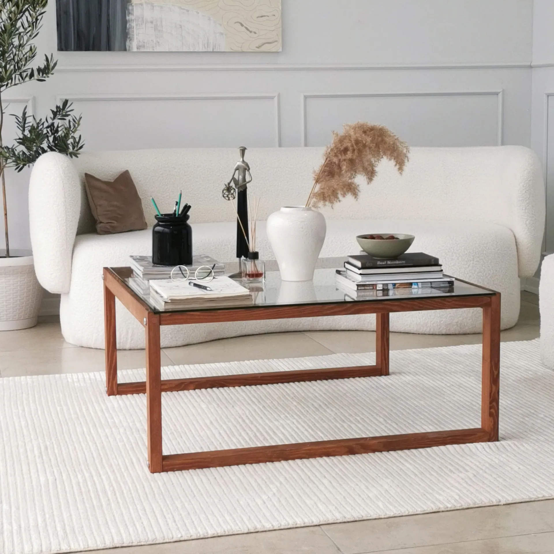 Emob Via Couchtisch | GEHÄRTETES GLAS | Holz