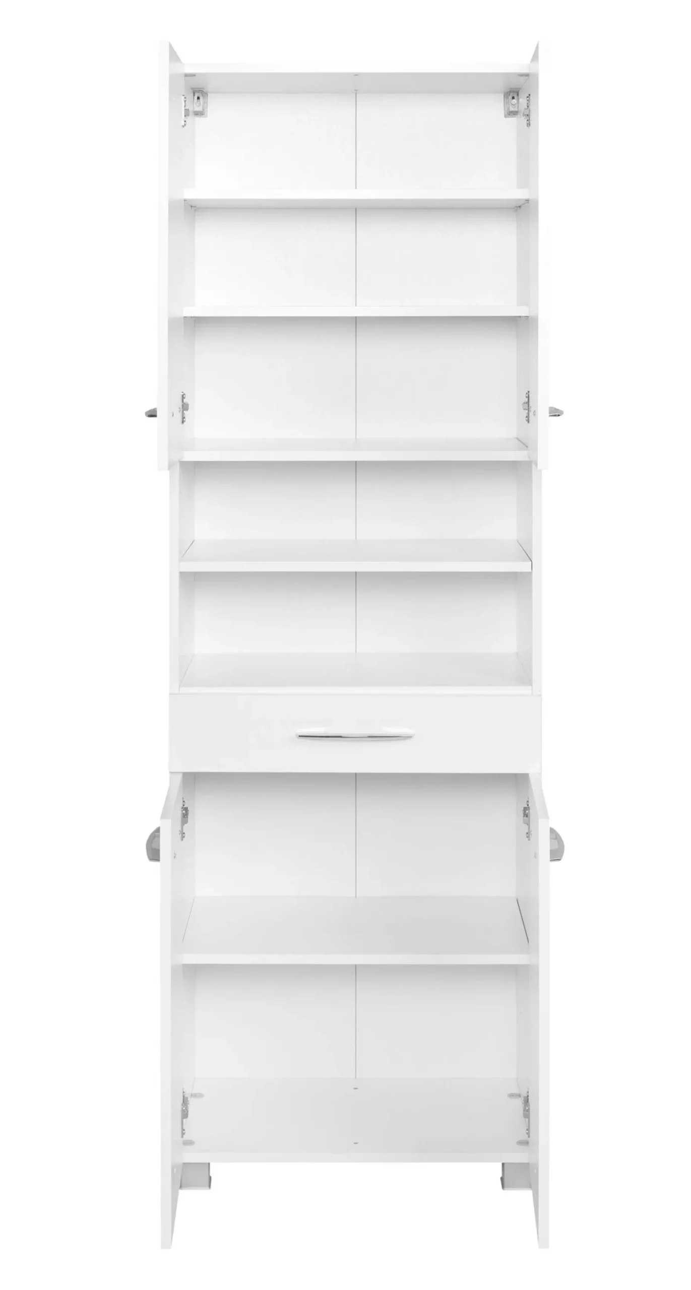 Vielseitiger Aufbewahrungsschrank Portofino | 60 x 35 x 180 cm | Weiß