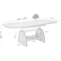 Hela Vienna Couchtisch 108/157x67x52/71 cm-artisan Eiche