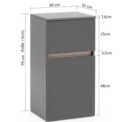 Held VikasBadezimmer : Hängeschränke, Spiegelschrank, Waschtischunterschrank, Säulenschrank - Eichendekor