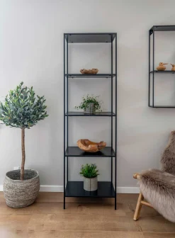 Vita Black Regal - 5 Böden, 51x36x170 cm