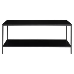Vita Black TV Stand: 2 Ablagen, Stahlrahmen