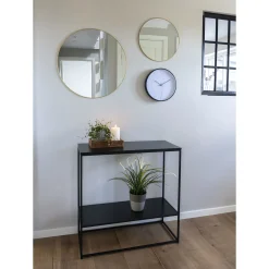House Nordic Vita Konsolentisch - | 2 Ablagen, Stahlgestell