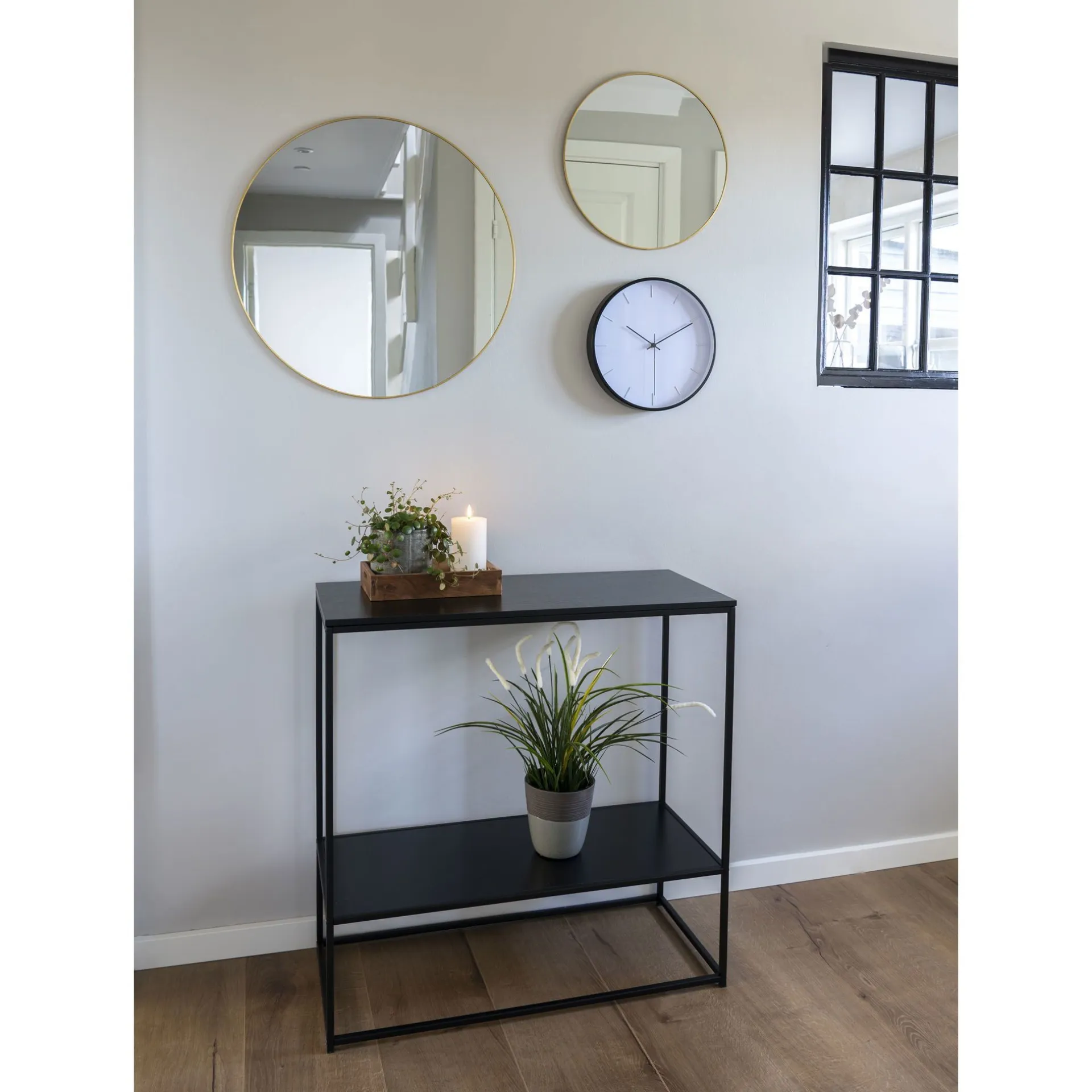 House Nordic Vita Konsolentisch - | 2 Ablagen, Stahlgestell