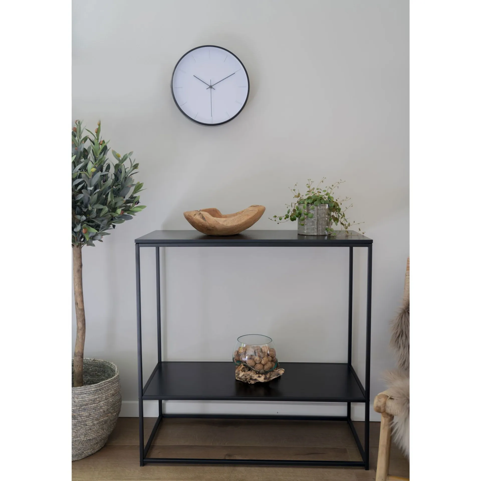 House Nordic Vita Konsolentisch - | 2 Ablagen, Stahlgestell