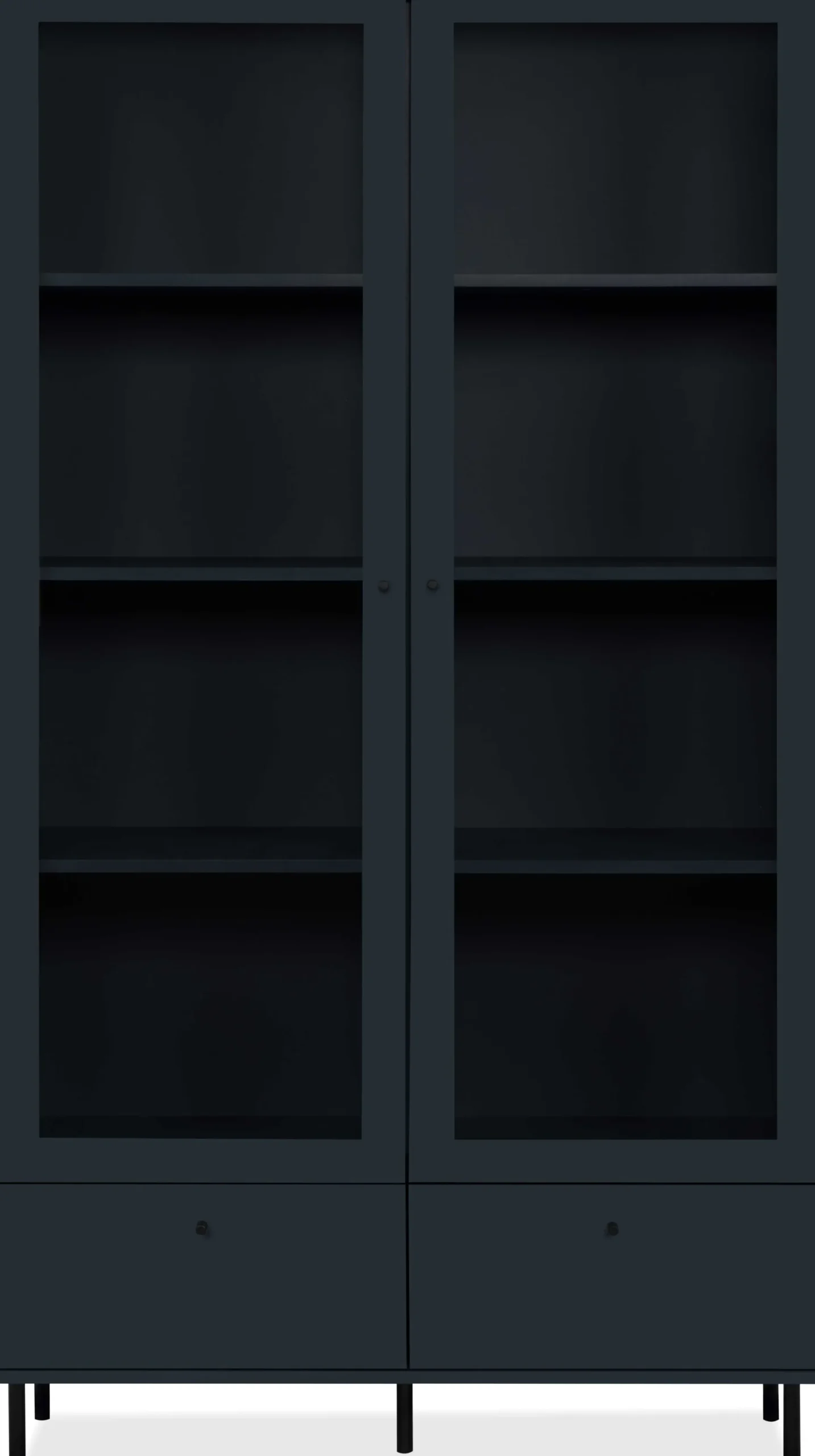 Vitrine Carillon 100cm mit zwei Türen und Schublade - navy blue