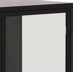 Vitrine Nebas 80cm, 2 Türen und 1 Fachboden - schwarz