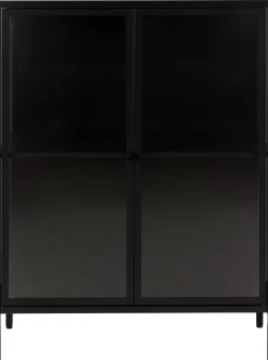 Vitrine Nebas 80cm, 2 Türen und 1 Fachboden - schwarz