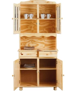 Vitrinenschrank Abaco - massives Kiefernholz