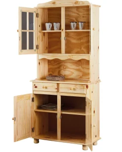 Vitrinenschrank Abaco - massives Kiefernholz