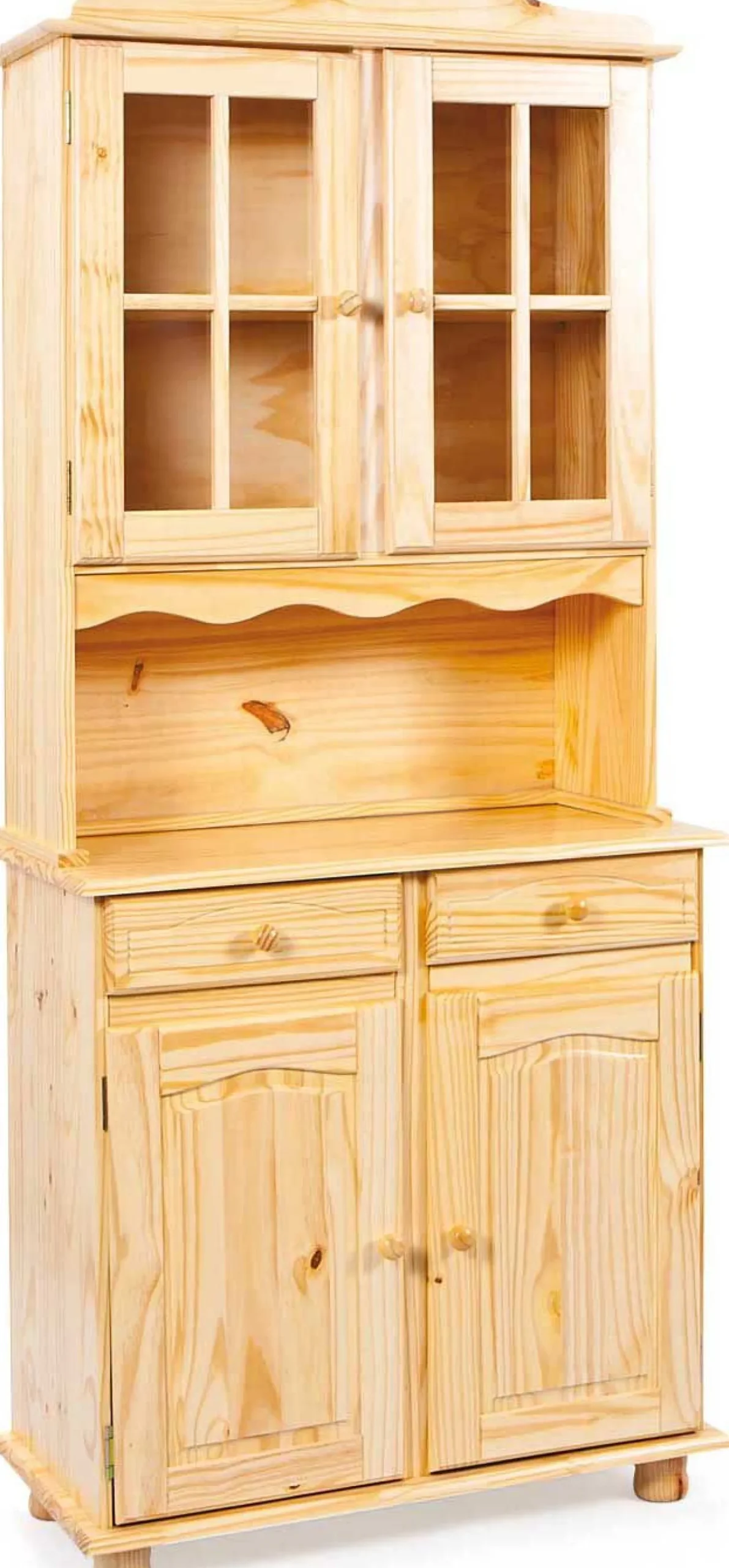 Vitrinenschrank Abaco - massives Kiefernholz