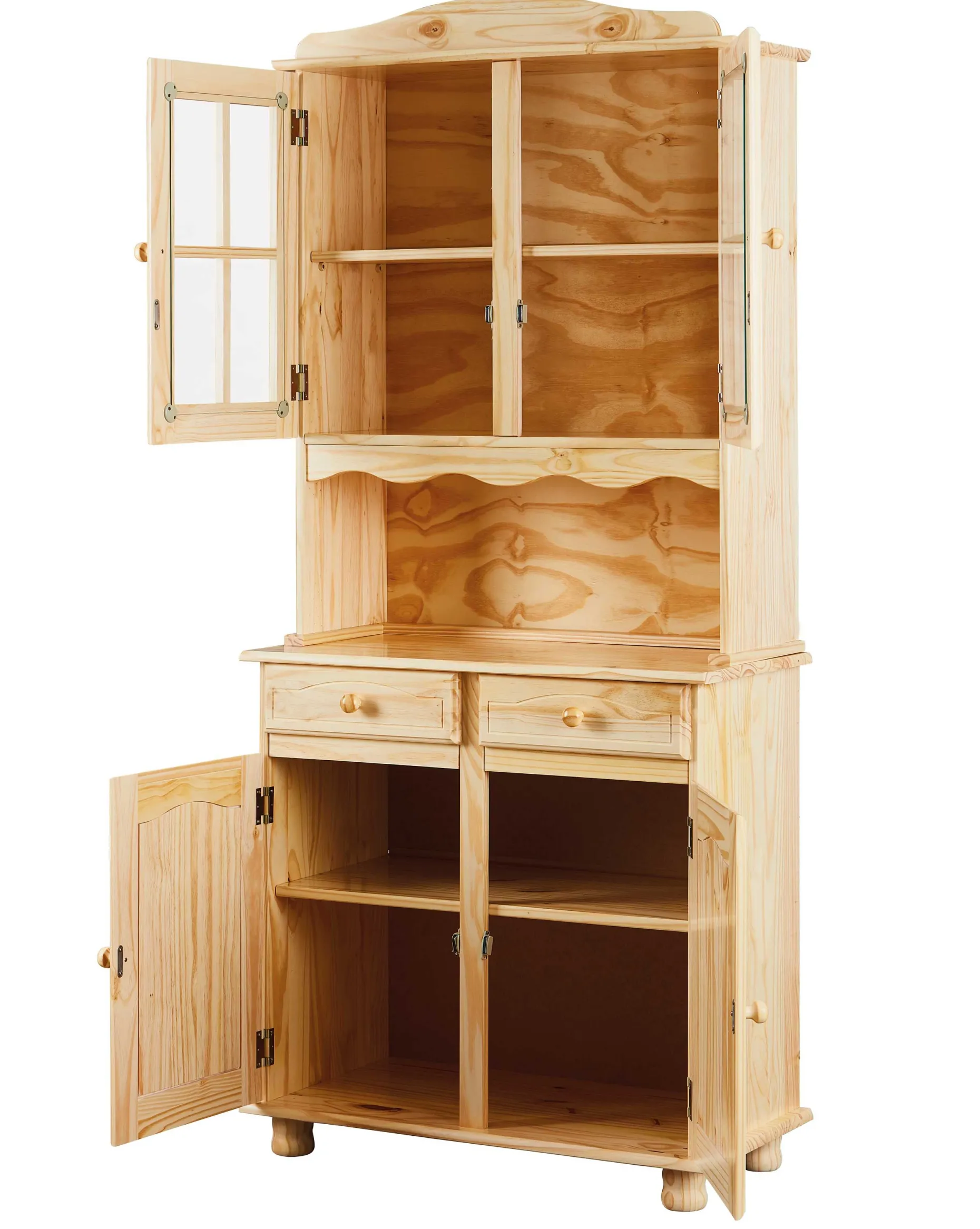 Vitrinenschrank Abaco - massives Kiefernholz