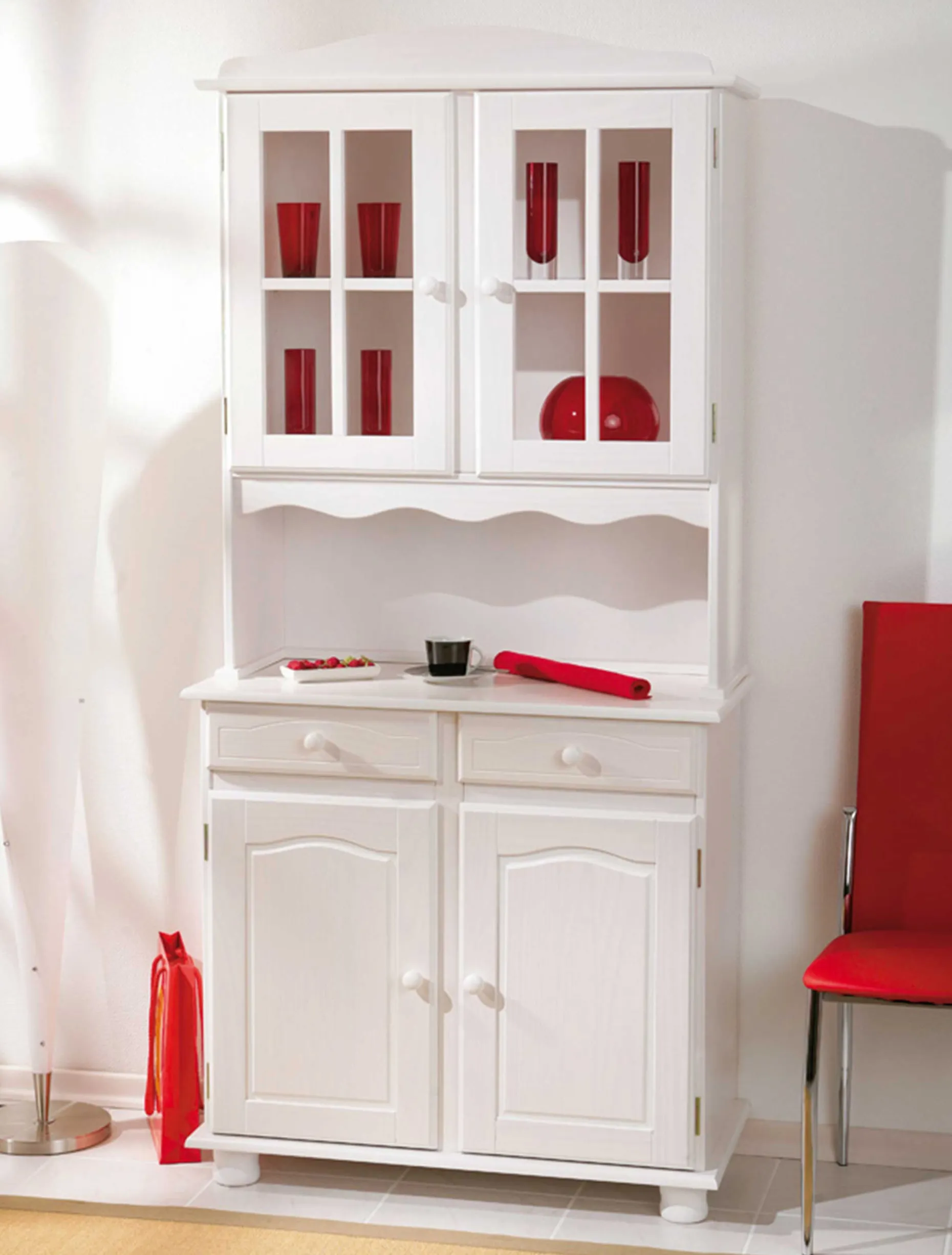 Vitrinenschrank Abaco - weiß
