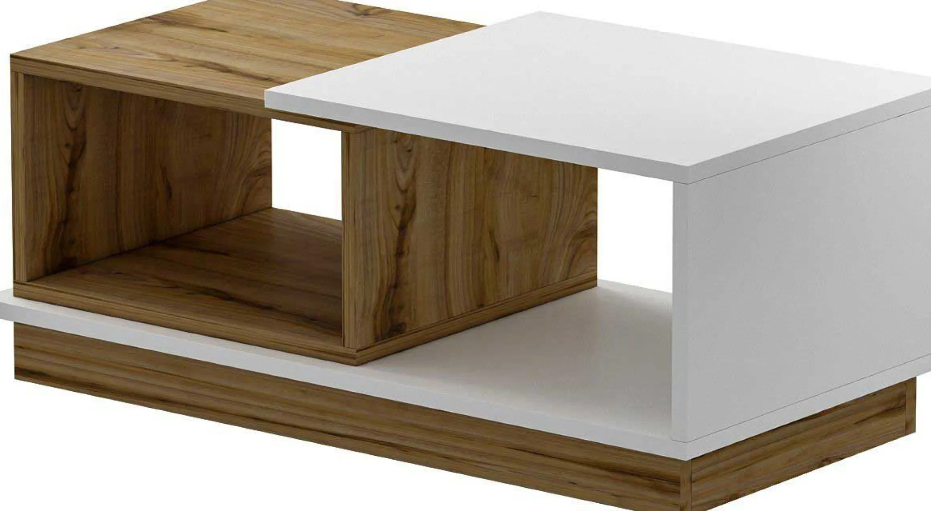 Emob Viyana Couchtisch | 100 % MELAMIN | Weiß, Eiche