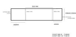 Voile für Himmelbett Charlotte 140cm Baumwolle - weiß