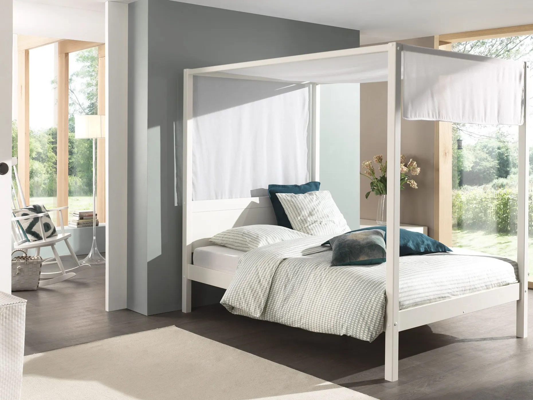 Voile für Himmelbett Charlotte 140cm Baumwolle - weiß
