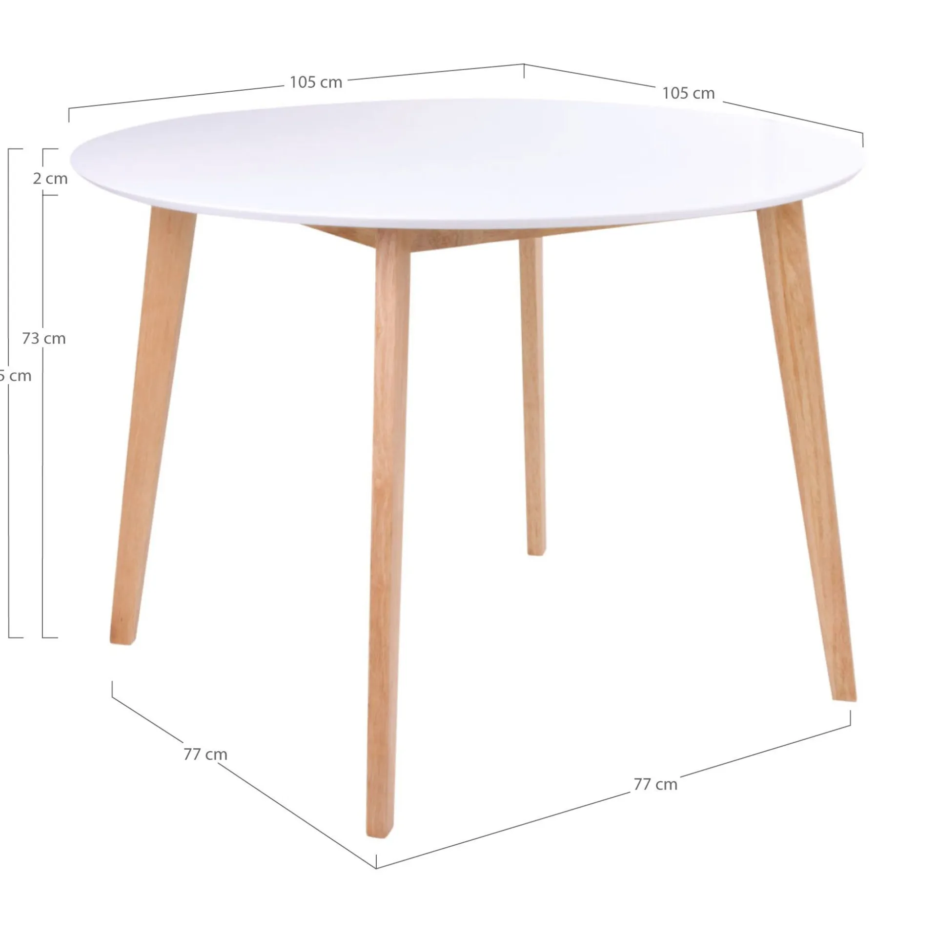 House Nordic Vojens Esstisch - , Natur Ø105x75 cm