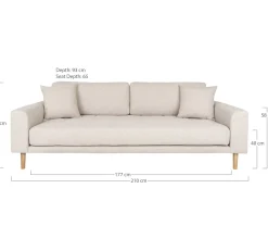 House Nordic WAAR Lido 3-Sitzer Sofa Sand