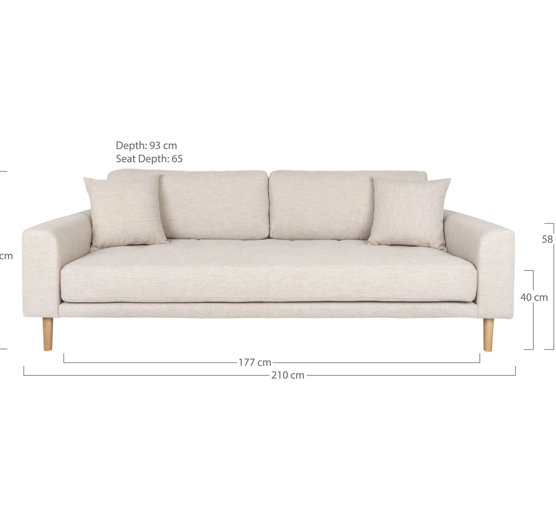 House Nordic WAAR Lido 3-Sitzer Sofa Sand