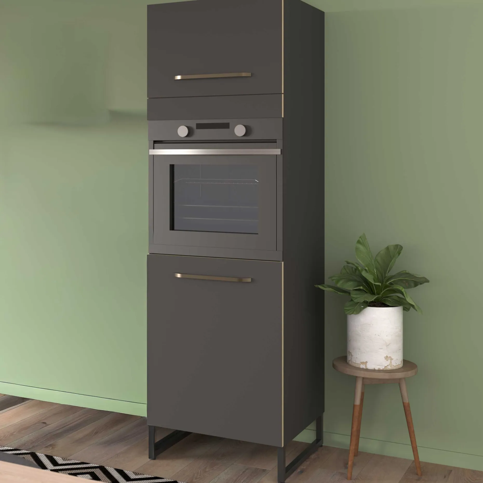 Wade Säulenschrank mit Platz für Backofen - anthrazit