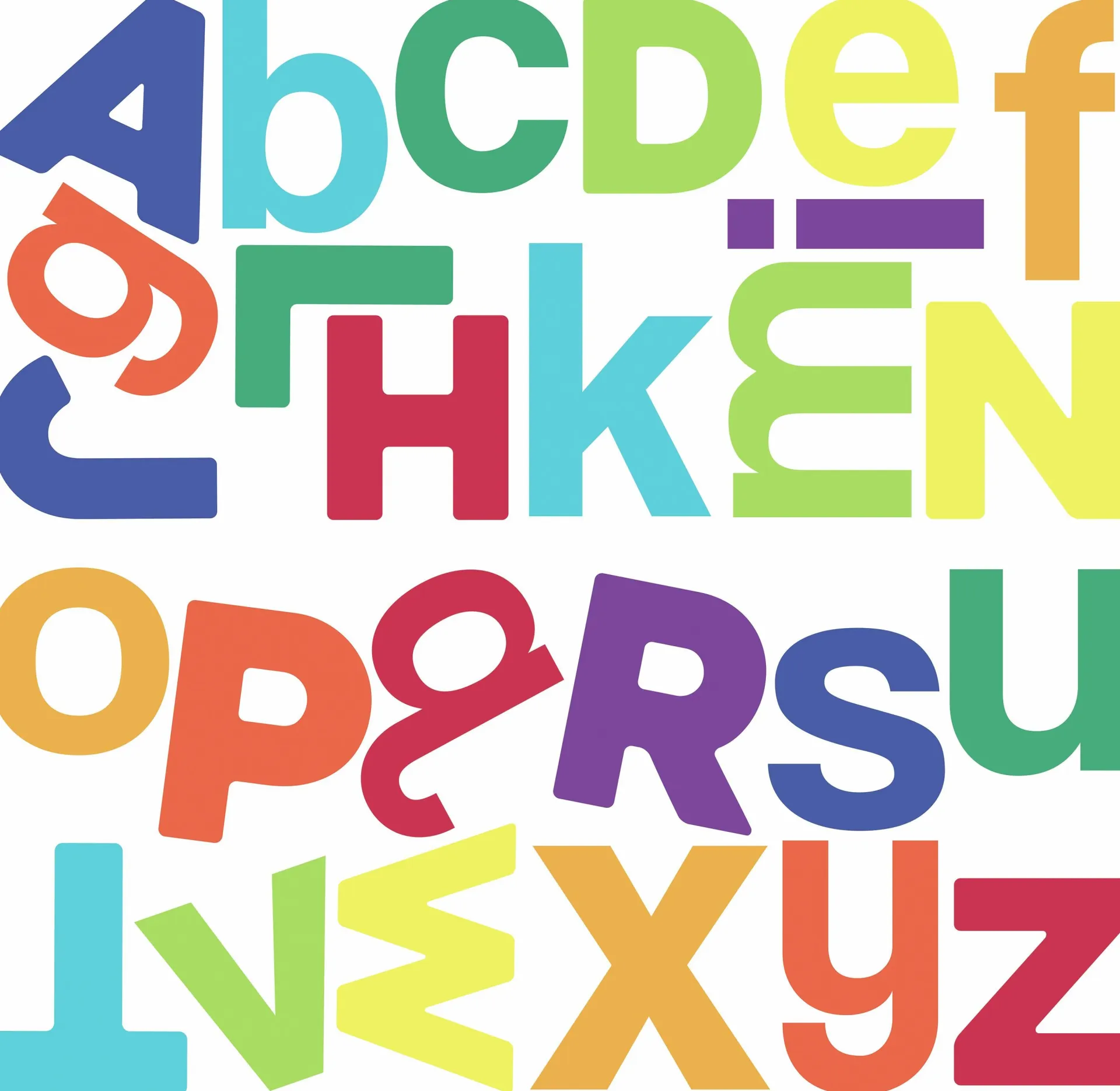 RoomMates Wandaufkleber Mehrfarbiges Alphabet