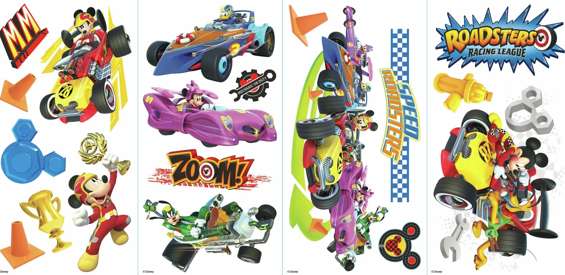 RoomMates Wandaufkleber Mickey & The Roadster's Racing League
