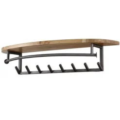 Wandgarderobe Menga | 100 x 20 x 30 cm | Massivholz Akazie