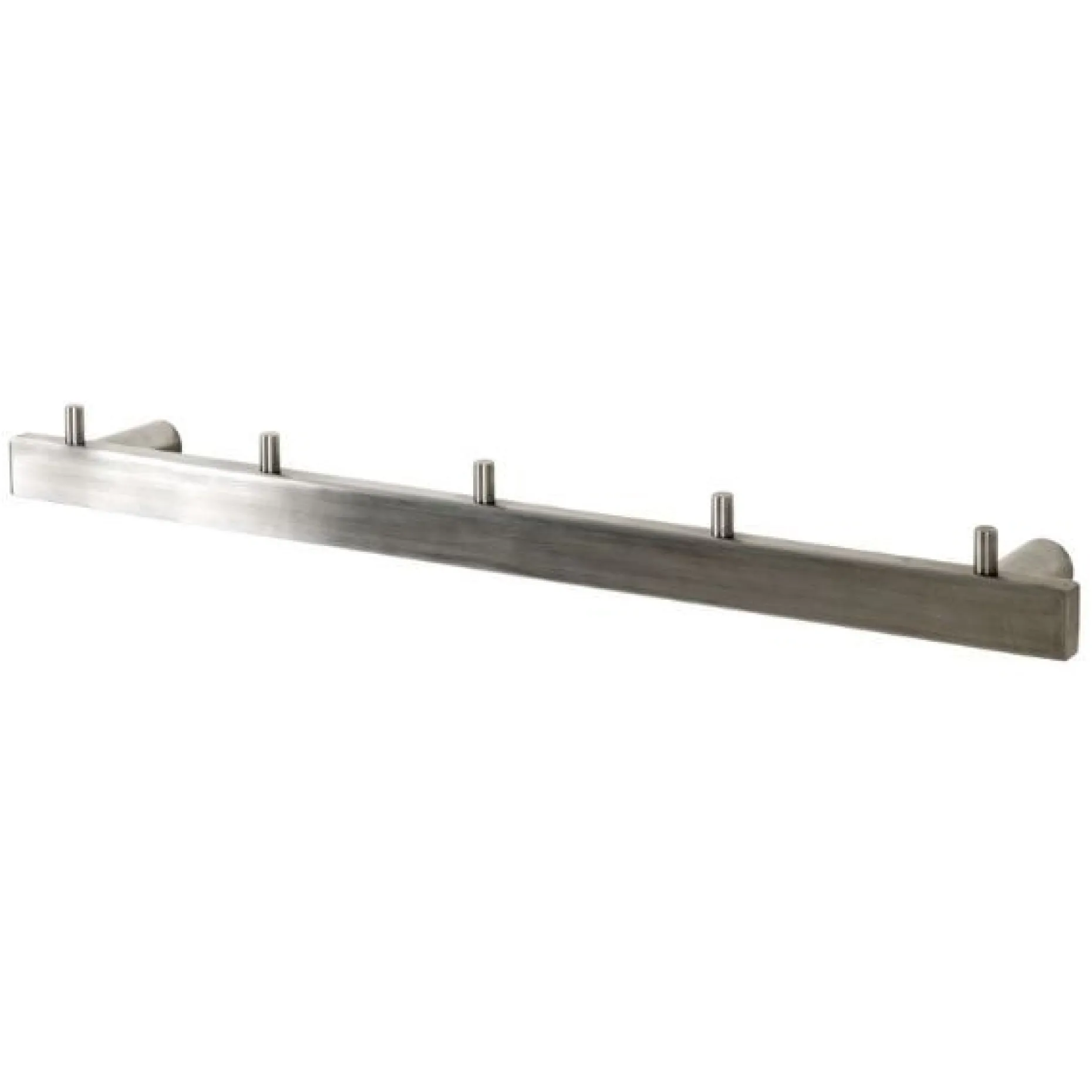 Wandgarderobe mit 5 Haken | 46 x 6 x 4 cm | Farbe Silber