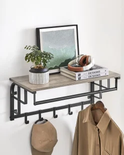 Wandgarderobe Rhodos | 66 x 30 x 27 cm | Graubeige Ausführung