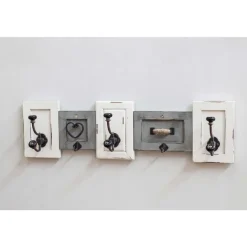 Wandgarderobe Wayne - 67x11x18 cm - Massivholz/Beige