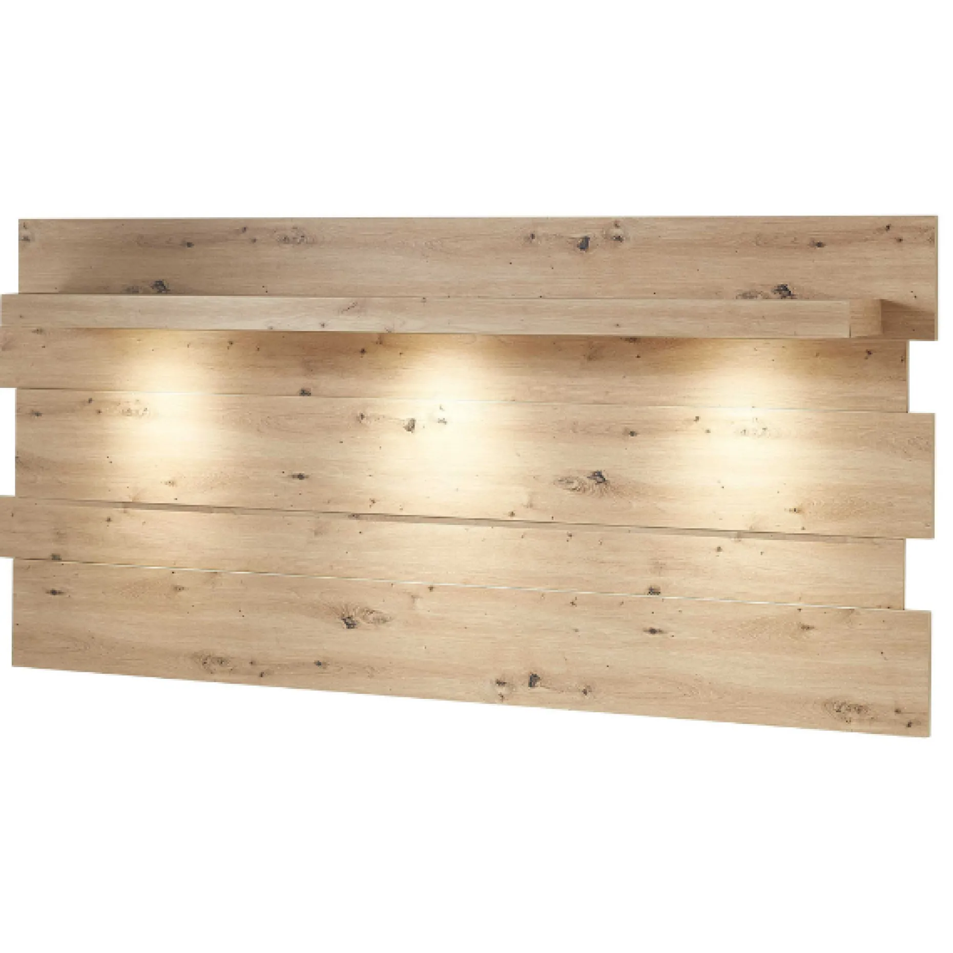 Wandpaneel Lorna 202cm mit Beleuchtung - Eiche