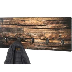 Wandpaneel mit 5 Haken | 60 x 8 x 25 cm | Farbe Bronze