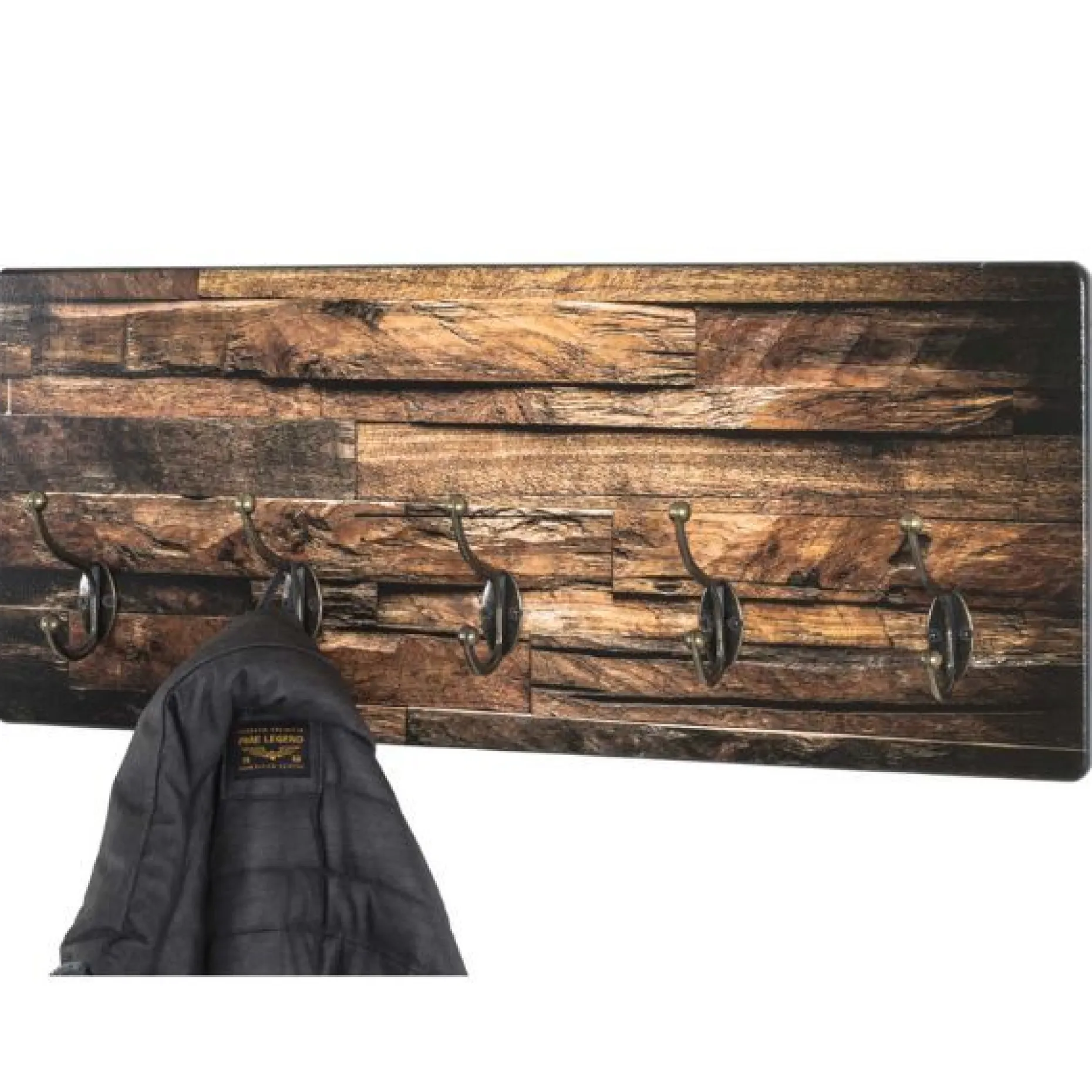 Wandpaneel mit 5 Haken | 60 x 8 x 25 cm | Farbe Bronze