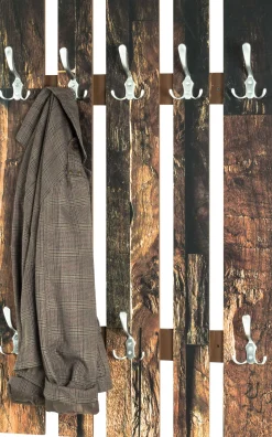Haku Wandpaneel mit 8 Haken | 65 x 9 x 100 cm | Parkettdesign