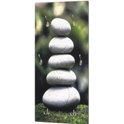 Wandpaneel mit 6 Haken | 45 x 8 x 100 cm | Steindesign