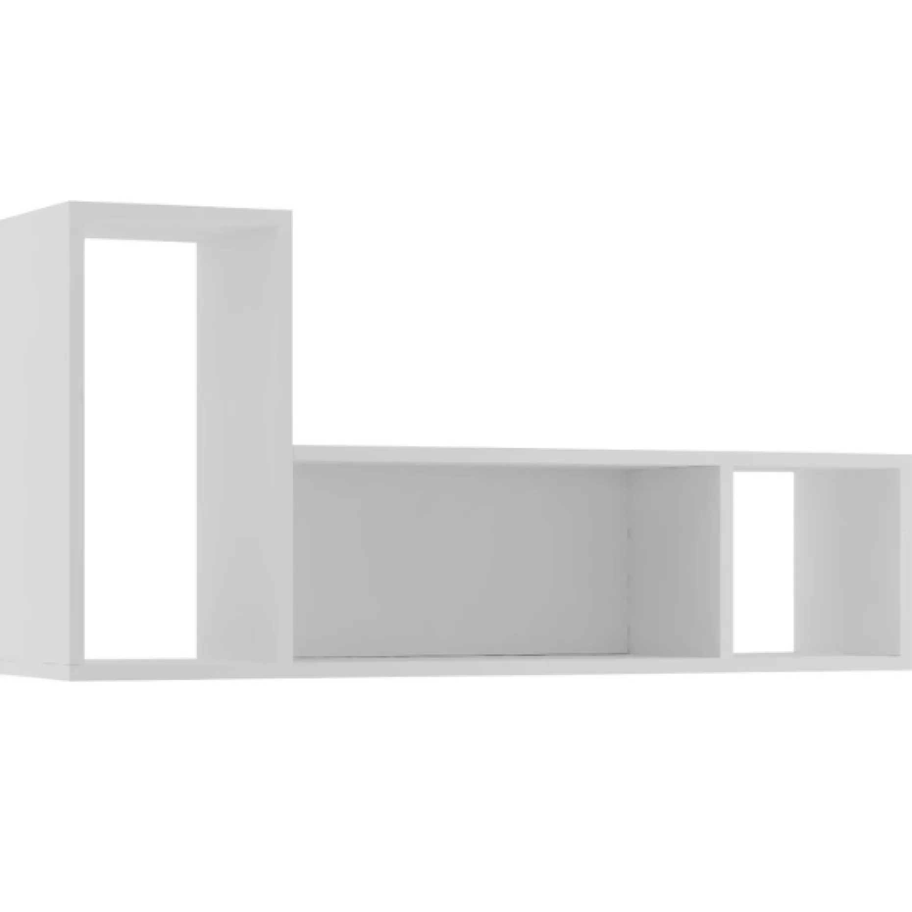 Wandregal Bo0 98x24 cm mit 3 Fächern - weiß
