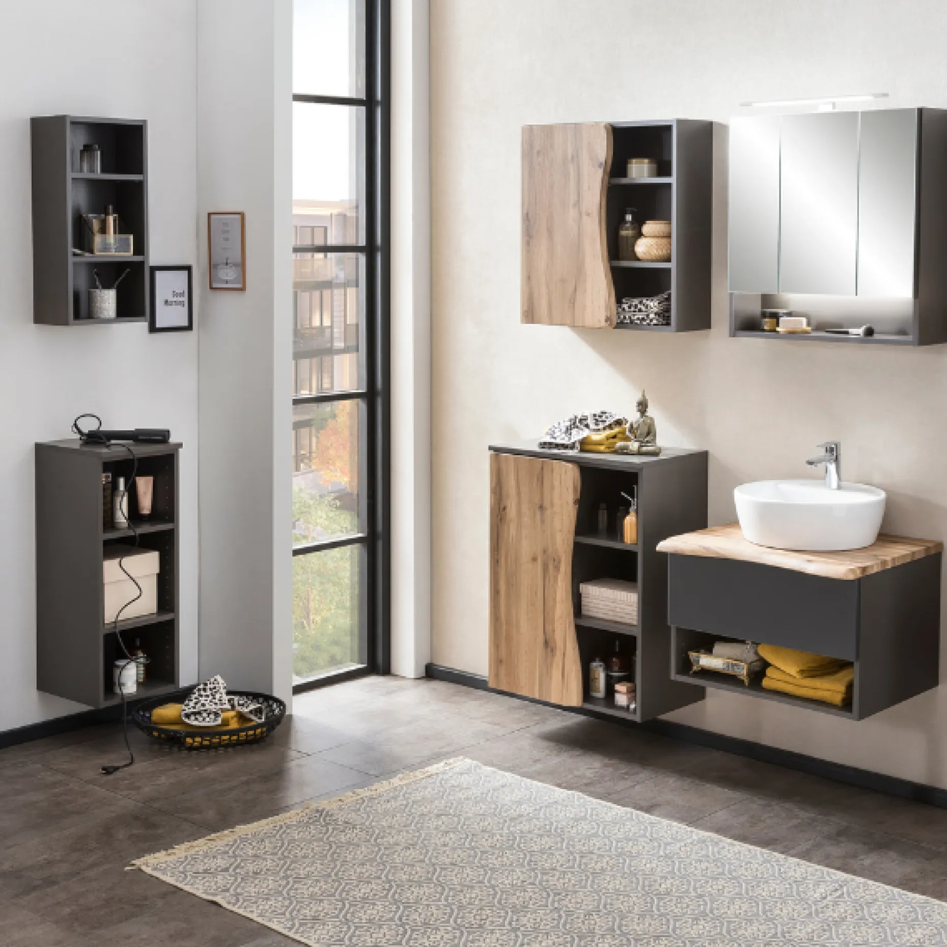 Wandregal Karan 30cm - anthrazit