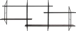 Wandregal Newton mit 4 Fachböden - schwarz