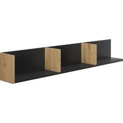 Wandregal Ralphio 160cm - schwarz/eiche