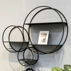 Wandregal-Set | 90 x 15 x 73 cm | Schwarz